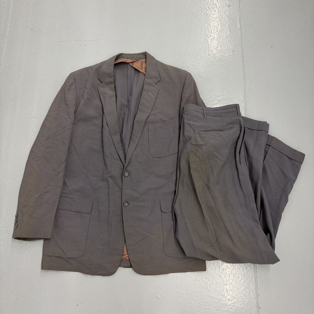 Vintage 50s Nowell's Blue Fleck Rayon Wool Suit